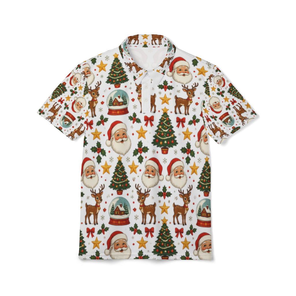 Christmas Santa & Reindeer Polo Shirt
