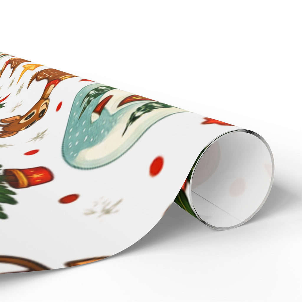 Christmas Santa, Reindeer & Christmas Tree Wrapping Paper